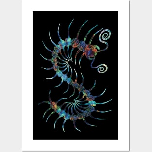 Rainbow Splatter Centipede Posters and Art